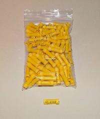 100 pack yellow vinyl insulated 10-12 AWG butt wire splice crimp connector
