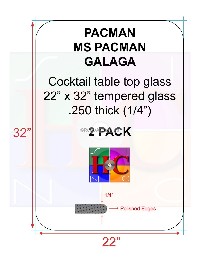 2-Pack cocktail table top glass with 3.5 in radius: Fits Bally Midway tables plus other aftermarket arcade cocktail tables.