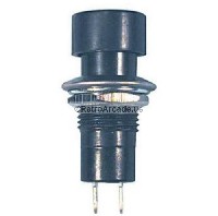Black Push Button Momentary Switch - SPST 125 VAC N.O 3A