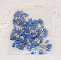100 piece .187 terminal spade crimp connector set for JAMMA harnesses (Blue) 16-14 AWG wire