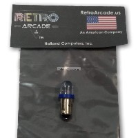 10 Pack Blue Pinball 6.3 Volt AC LED Round Replacement Bulbs 44/47 Bayonet Base BA9S