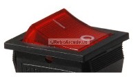 Electronic Red Rocker Style Power Switch,  by RetroArcade.us, KCD4, KCD4-101