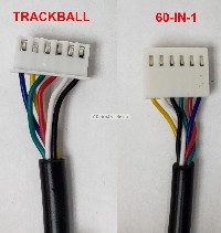 Replacement Wiring Harness for 2 Inch JAMMA Trackball with 60-in-1 connector