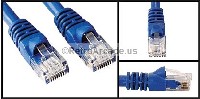 100ft Blue Cat 5E Ethernet Patch Cable, Molded Ends