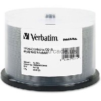 Verbatim CD-R 700MB 52X DataLifePlus White Inkjet Printable - 50pk Spindle