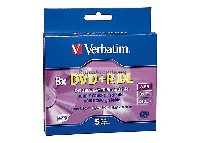 Verbatim 8x DVD+R Double Layer Media, 5PK DVD+R DL 8X 8.5GB