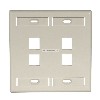 Leviton 42080-4IP 4-Port Dual Gang QuickPort Wallplate with ID Windows