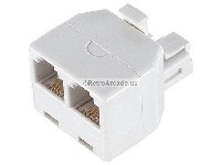 Duplex Wall Jack Adapter (White, 4-Conductor), PHONE Y  SPLITER FOR 4C RJ11 telephone lines