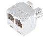 Duplex Wall Jack Adapter (White, 4-Conductor), PHONE Y  SPLITER FOR 4C RJ11 telephone lines