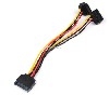 SATA 15 pin (Male) to Dual 90-Degree SATA (Female) Power Adapter Cable