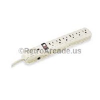 6-outlet Vertical Plastic Power Strip with 4ft cord
