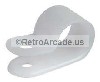 White plastic wire cable clamps