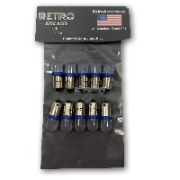 10 Pack Blue Frosted Pinball 6.3 Volt AC LED Round Replacement Bulbs 44/47 Bayonet Base BA9S