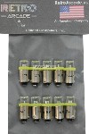 10 Pack, Yellow Pinball 6.3 Volt AC LED Round Replacement Bulbs 44/47 Bayonet Base BA9S, Concave Top