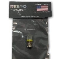 Yellow Pinball 6.3 Volt AC LED Round Replacement Bulbs 44/47 Bayonet Base BA9S