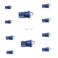 Pinball replacement bulb LED 6.3 volt AC, 555 clear wedge base T10 Cool Blue Short10 Pack