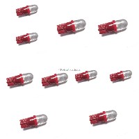 10 Pack Pinball replacement bulb LED 6.3 volt AC, 555 clear wedge base T10 Cool Red