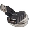 30in (2.5 Foot) USB A (M) to A (F) Extension Cable (Black, Silver)