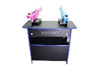Cabinet for use with our 3-in-1 Gun Arcade Kit.  Cabinet is desi