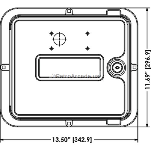 Blank Pinball Door Assembly with Double Bit Lock, Wells Gardner Style Coin Door blank