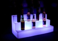 27 Inch 3 Step LED Lighted Back Bar Liquor Bottle Shelf Glowing Display Stand